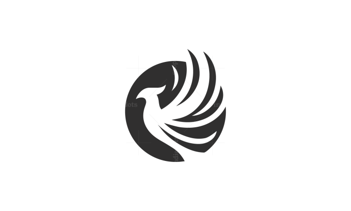 Logo de un fénix en un círculo